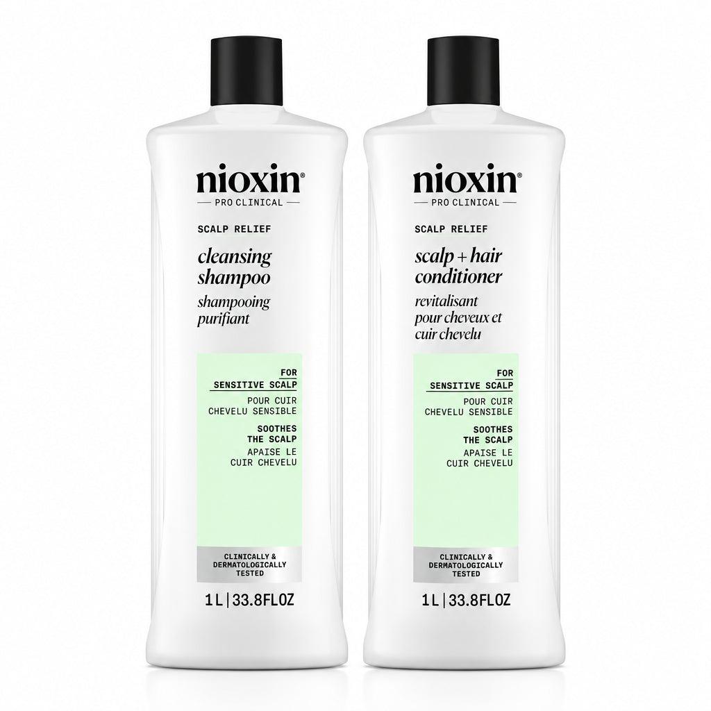 Nioxin Scalp Relief Cleansing Shampoo and Scalp + Hair Conditioner Liter Duo ($120 Value)